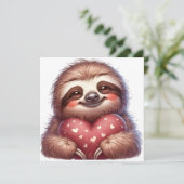 Happy Valentine's Day Sloth Feestdagenkaart (Staand voorkant)