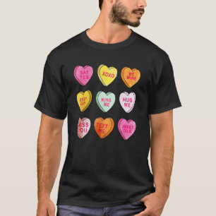 Happy Valentines Day Snoep Conversation Hearts Cut T-shirt