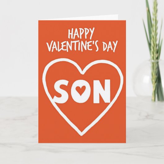 Happy Valentines Day Son Heart Card Kaart (Voorkant)