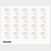 Happy Valentines Day Specialized Chic Pink Floral Vierkante Sticker (Vel)