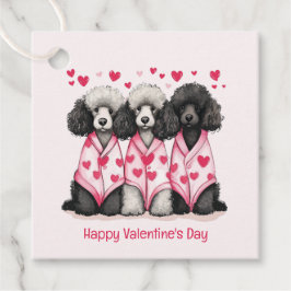 Happy Valentines Day Standaard Poedel Honden Bedankjes Labels
