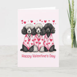 Happy Valentines Day Standaard Poedel Honden Feestdagen Kaart