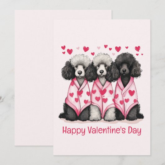 Happy Valentines Day Standaard Poedel Honden Feestdagenkaart (Voorkant / Achterkant)