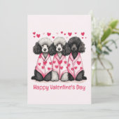 Happy Valentines Day Standaard Poedel Honden Feestdagenkaart (Staand voorkant)