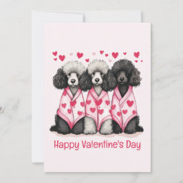 Happy Valentines Day Standaard Poedel Honden Feestdagenkaart