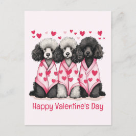 Happy Valentines Day Standaard Poedel Honden Feestdagenkaart