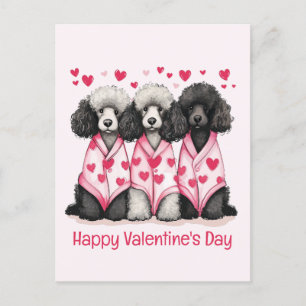 Happy Valentines Day Standaard Poedel Honden Feestdagenkaart