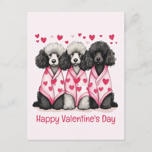 Happy Valentines Day Standaard Poedel Honden Feestdagenkaart (Voorkant)