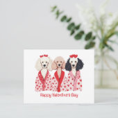 Happy Valentines Day Standaard Poedel Honden Feestdagenkaart (Staand voorkant)