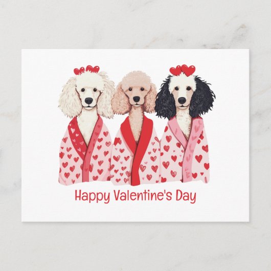Happy Valentines Day Standaard Poedel Honden Feestdagenkaart (Voorkant)