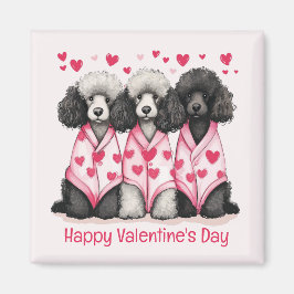 Happy Valentines Day Standaard Poedel Honden Magneet