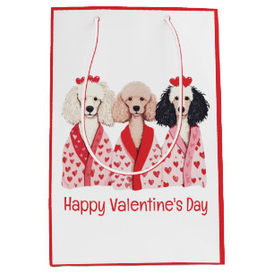 Happy Valentines Day Standaard Poedel Honden Medium Cadeauzakje