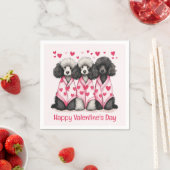 Happy Valentines Day Standaard Poedel Honden Servet (Insitu)