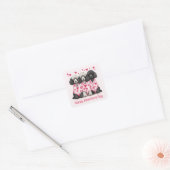 Happy Valentines Day Standaard Poedel Honden Vierkante Sticker (Envelop)