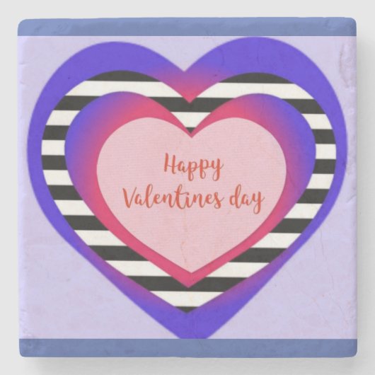 Happy Valentine's Day Stenen Onderzetter (Voorkant)