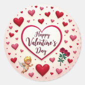 Happy Valentine's Day Sticker: Verspreid de Liefde Ronde Sticker (Voorkant)