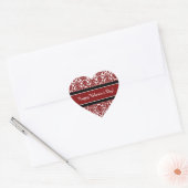 Happy Valentine's Day Stickers Red Damask (Envelop)