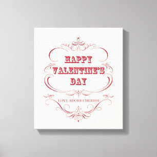 Happy Valentine's Day stretched canvas Afdruk