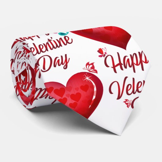 Happy Valentines Day Stropdas (Opgerold)