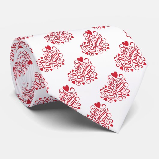 Happy Valentines Day Stropdas (Opgerold)