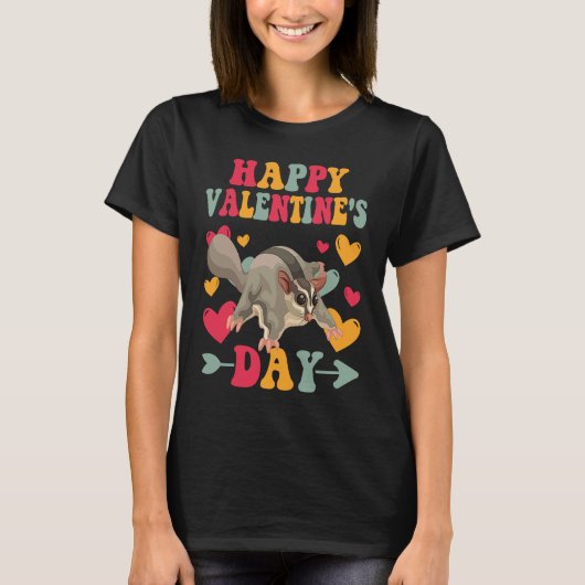 Happy Valentines Day Sugar Glider Heart Love Groov T-shirt (Voorkant)