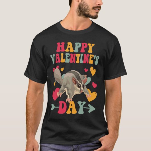 Happy Valentines Day Sugar Glider Heart Love Groov T-shirt (Voorkant)