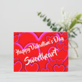 Happy Valentines Day SweeLieverd Romantic Informatiekaartje (Staand voorkant)