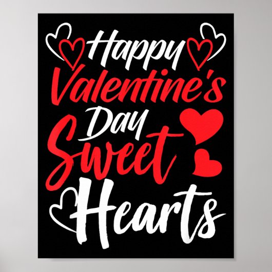 Happy Valentine's Day Sweet Hearts Couples Valenti Poster (Voorkant)