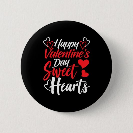 Happy Valentine's Day Sweet Hearts Couples Valenti Ronde Button 5,7 Cm (Voorkant)