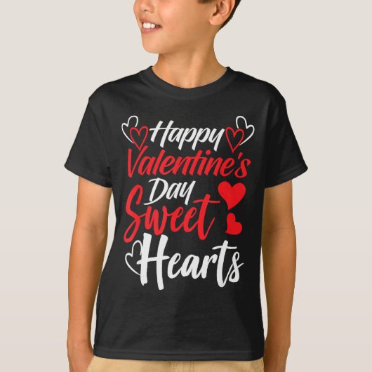 Happy Valentine's Day Sweet Hearts Couples Valenti T-shirt (Voorkant)