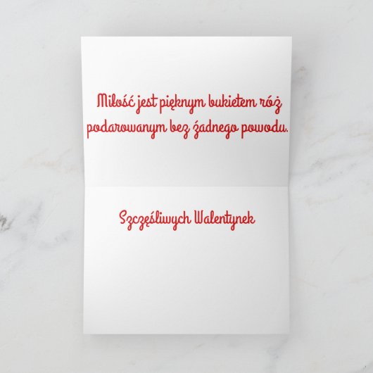 Happy Valentine's Day-Szczęśliwych Walentynek Kaar Feestdagen Kaart (Binnen)