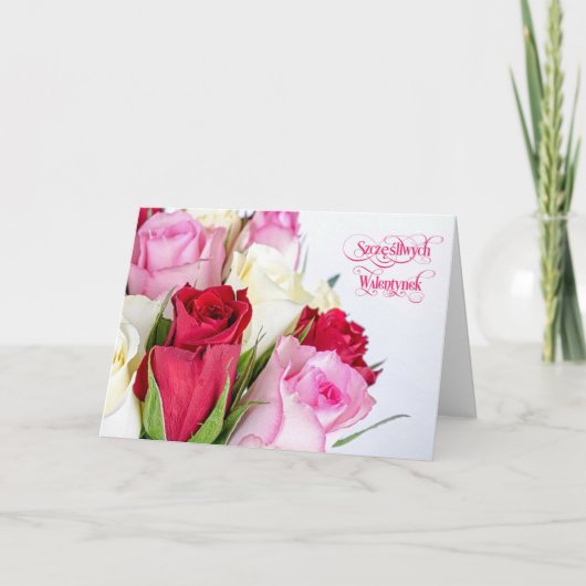 Happy Valentine's Day-Szczęśliwych Walentynek Kaar Feestdagen Kaart (Voorkant)