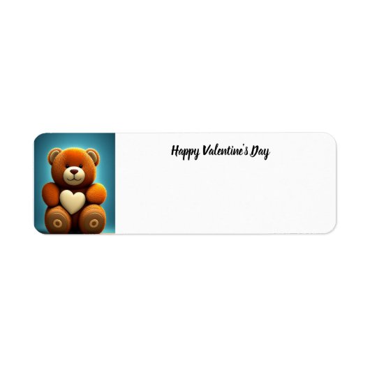 Happy Valentine's Day Teddy Bear adreslabel Etiket (Voorkant)
