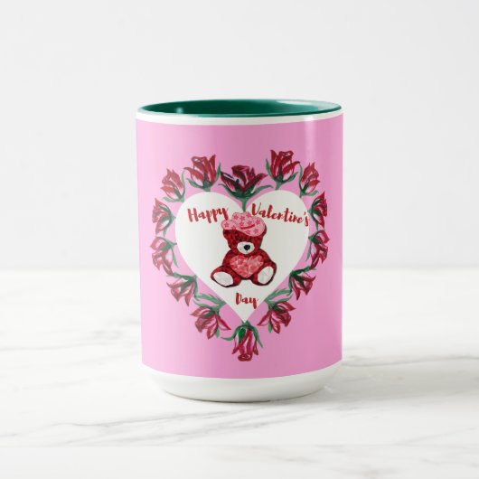 Happy Valentine's Day Teddy Bear Koffie Mok (Midden)
