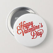Happy Valentine's Day Text Design Pinback Button (Voorkant /achterkant)
