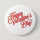 Happy Valentine's Day Text Design Pinback Button (Voorkant)