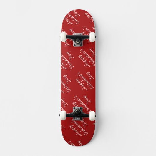 Happy Valentines Day Text Pattern Stylish Persoonlijk Skateboard (Voorkant)