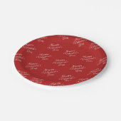 Happy Valentines Day Text Pattern Stylish Round Papieren Bordje (Gekanteld)