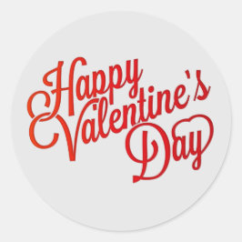 Happy Valentine's Day Text Ronde Sticker