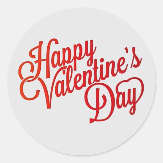 Happy Valentine's Day Text Ronde Sticker (Voorkant)
