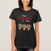 Happy Valentine's Day Three Cute Cockapoo Dogs Lov T-shirt (Voorkant)