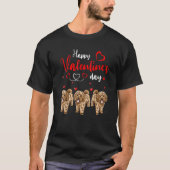 Happy Valentine's Day Three Cute Cockapoo Dogs Lov T-shirt (Voorkant)