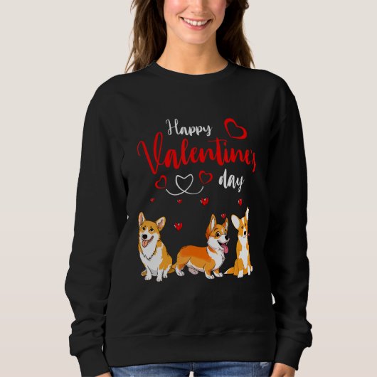 Happy Valentine's Day Three Cute Corgi Dogs Lover  Trui (Voorkant)