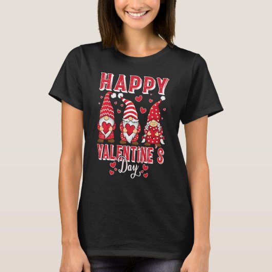 Happy Valentines Day Three Gnomies Best Friends Ma T-shirt (Voorkant)