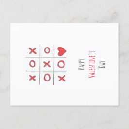 Happy Valentine's Day Tic-Tac-Toe Postcard Feestdagenkaart