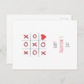 Happy Valentine's Day Tic-Tac-Toe Postcard Feestdagenkaart (Voorkant / Achterkant)