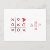 Happy Valentine's Day Tic-Tac-Toe Postcard Feestdagenkaart (Voorkant)