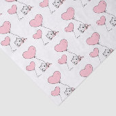 Happy Valentine's Day Tissue Paper Cat Pink Hearts Tissuepapier (Detail)