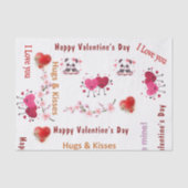 Happy Valentine's Day Tissue Paper Couple Hearts Tissuepapier (Voorkant)