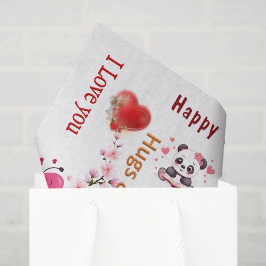 Happy Valentine's Day Tissue Paper Couple Hearts Tissuepapier (Cadeauzakje)